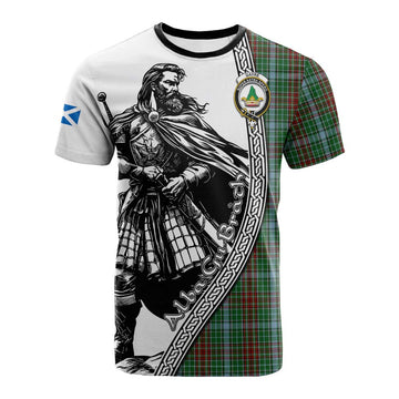 Gayre Tartan Clan Crest Cotton T-shirt with Highlander Warrior Celtic Style