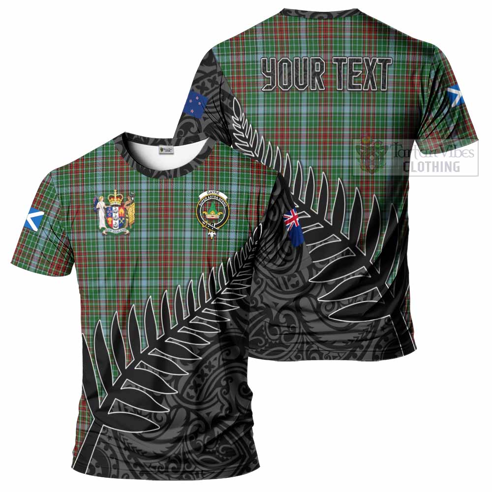 Tartan Vibes Clothing Gayre Crest Tartan T-Shirt with New Zealand Silver Fern Half Style