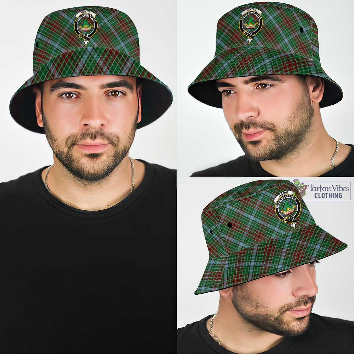 Tartan Vibes Clothing Gayre Tartan Bucket Hat with Family Crest