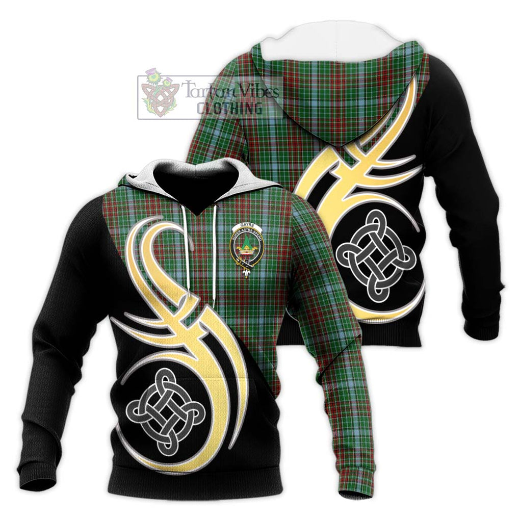 Gayre Tartan Knitted Hoodie with Family Crest and Celtic Symbol Style Unisex Knitted Pullover Hoodie - Tartan Vibes Clothing