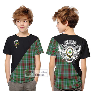 Gayre Tartan Kid T-Shirt with Family Crest and Military Logo Style