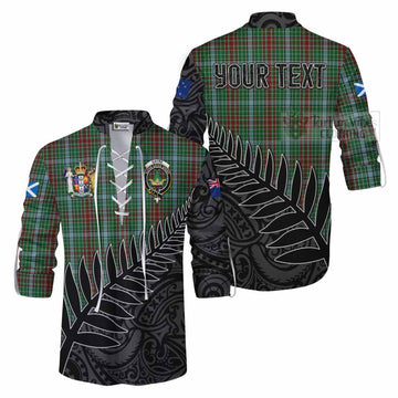 Gayre Crest Tartan Ghillie Kilt Shirt with New Zealand Silver Fern Half Style