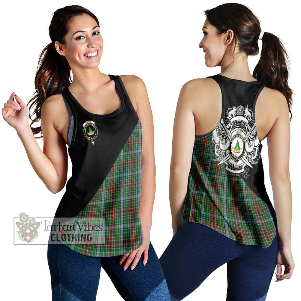 Gayre Tartan Women's Racerback Tanks with Family Crest and Military Logo Style 4XL - Tartanvibesclothing Shop