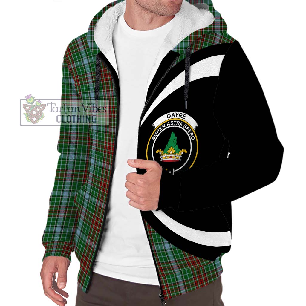 Gayre Tartan Sherpa Hoodie with Family Crest Circle Style Unisex S - Tartan Vibes Clothing