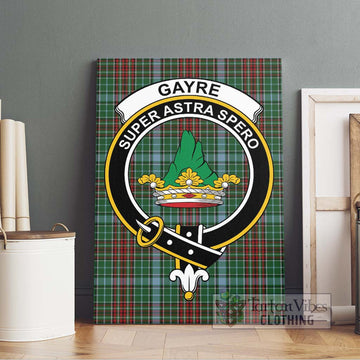 Gayre Tartan Canvas Print Wall Art with Family Crest