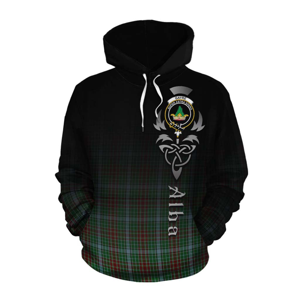 Tartan Vibes Clothing Gayre Tartan Cotton Hoodie Featuring Alba Gu Brath Family Crest Celtic Inspired