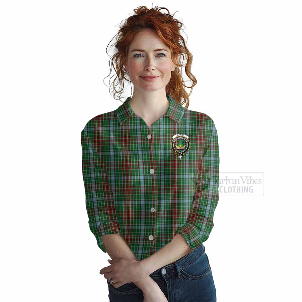 Tartan Vibes Clothing Gayre Tartan Women's Casual Shirt with Family Crest DNA In Me Style