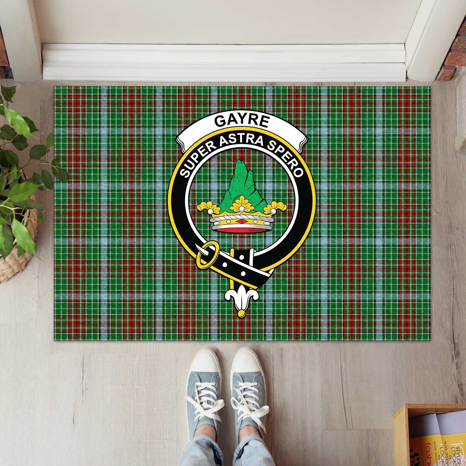 Gayre Tartan Door Mat with Family Crest - Tartanvibesclothing