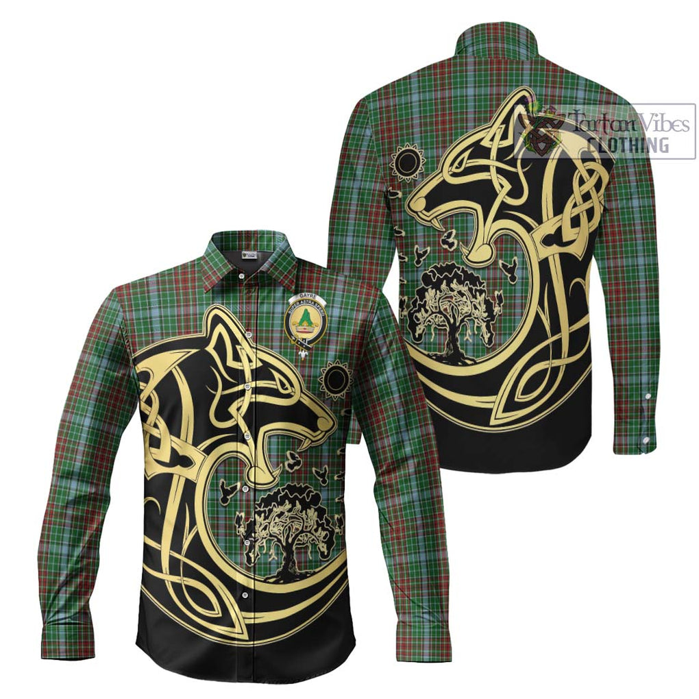 Gayre Tartan Long Sleeve Button Shirt with Family Crest Celtic Wolf Style Men's Shirt S - Tartan Vibes Clothing