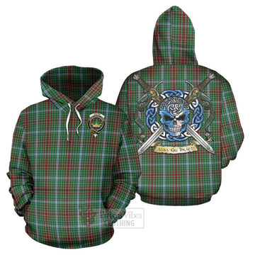 Gayre Tartan Hoodie with Family Crest Celtic Skull Style