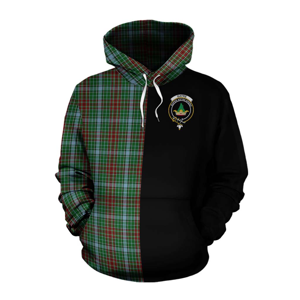 Tartan Vibes Clothing Gayre Tartan Cotton Hoodie with Family Crest and Half Of Me Style