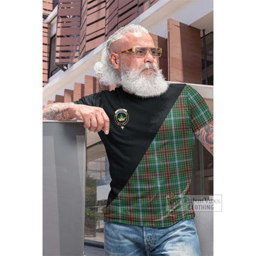 Gayre Tartan Cotton T-shirt with Family Crest and Military Logo Style