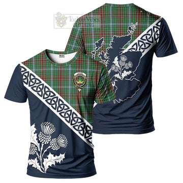 Gayre Tartan T-Shirt Featuring Thistle and Scotland Map