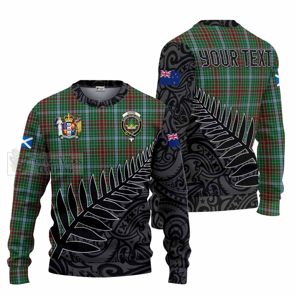 Tartan Vibes Clothing Gayre Crest Tartan Knitted Sweater with New Zealand Silver Fern Half Style