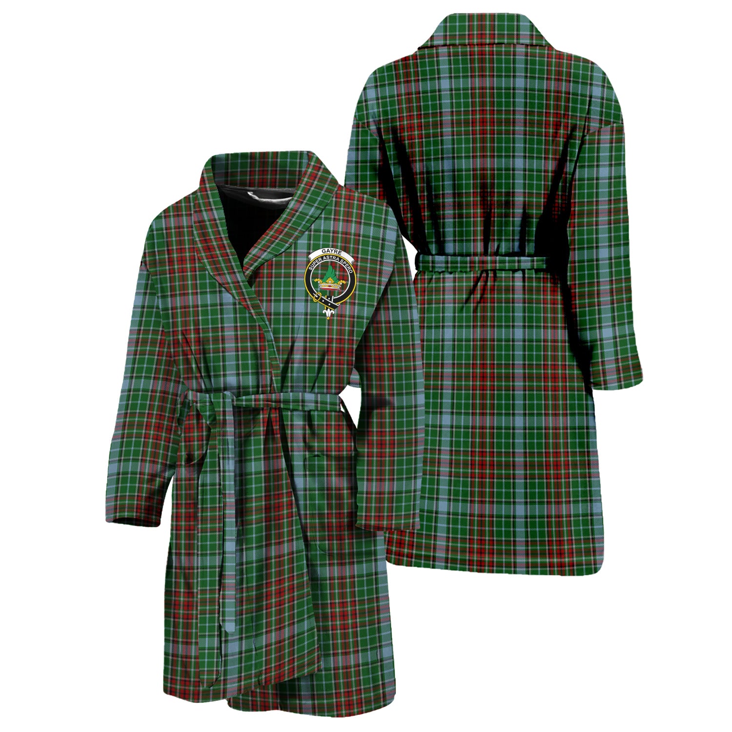 Gayre Tartan Bathrobe with Family Crest Unisex S - Tartan Vibes Clothing