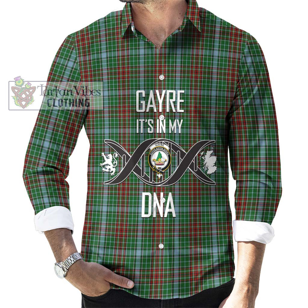 Gayre Tartan Long Sleeve Button Shirt with Family Crest DNA In Me Style Men's Shirt S - Tartanvibesclothing Shop