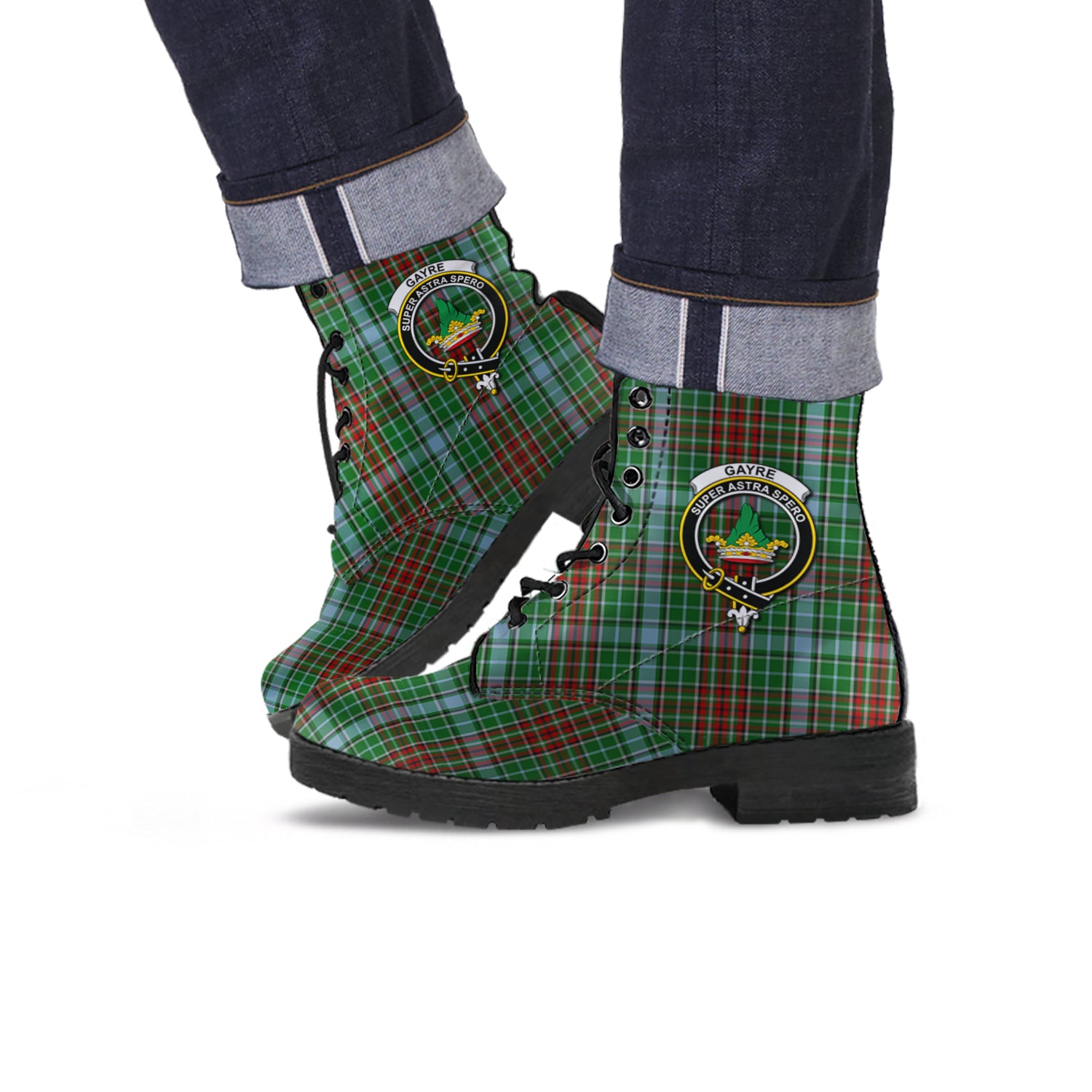 gayre-tartan-leather-boots-with-family-crest