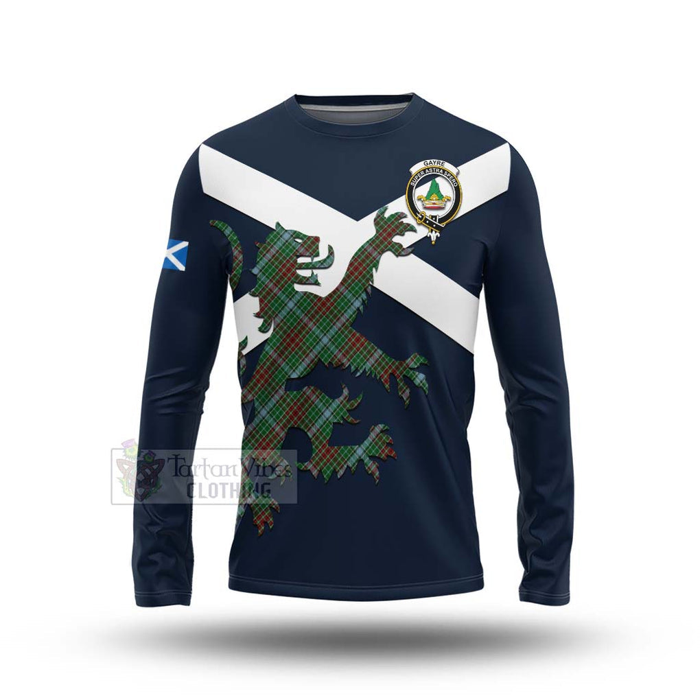 Tartan Vibes Clothing Gayre Tartan Lion Rampant Long Sleeve T-Shirt – Proudly Display Your Heritage with Alba Gu Brath and Clan Name