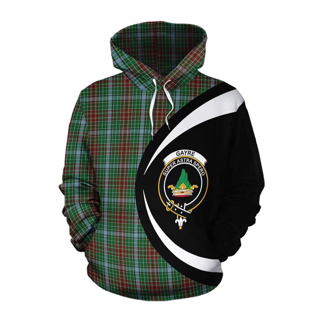 Tartan Vibes Clothing Gayre Tartan Cotton Hoodie with Family Crest Circle Style