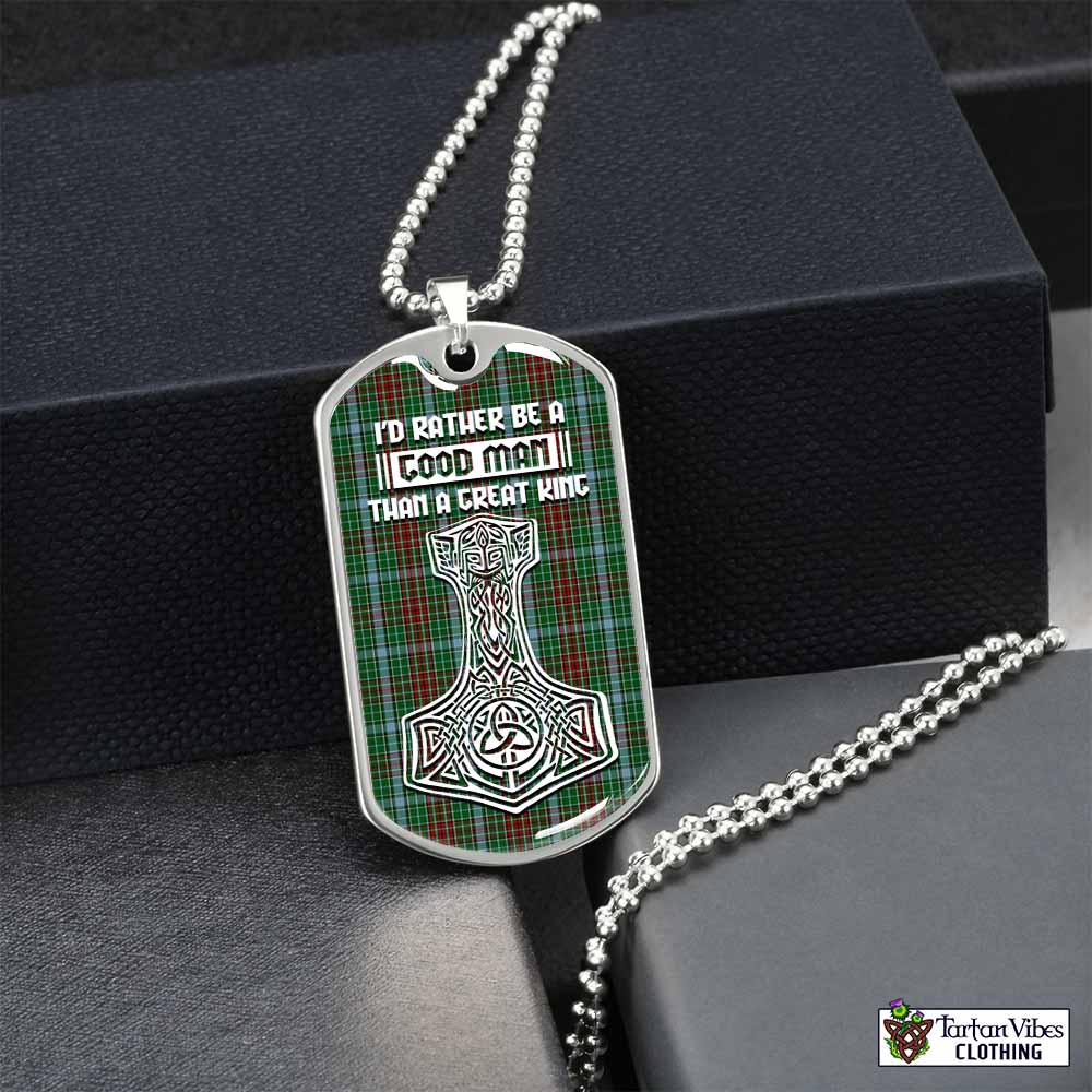 Tartan Vibes Clothing Gayre Tartan Dog Tag Necklace Viking Mjolnir Style