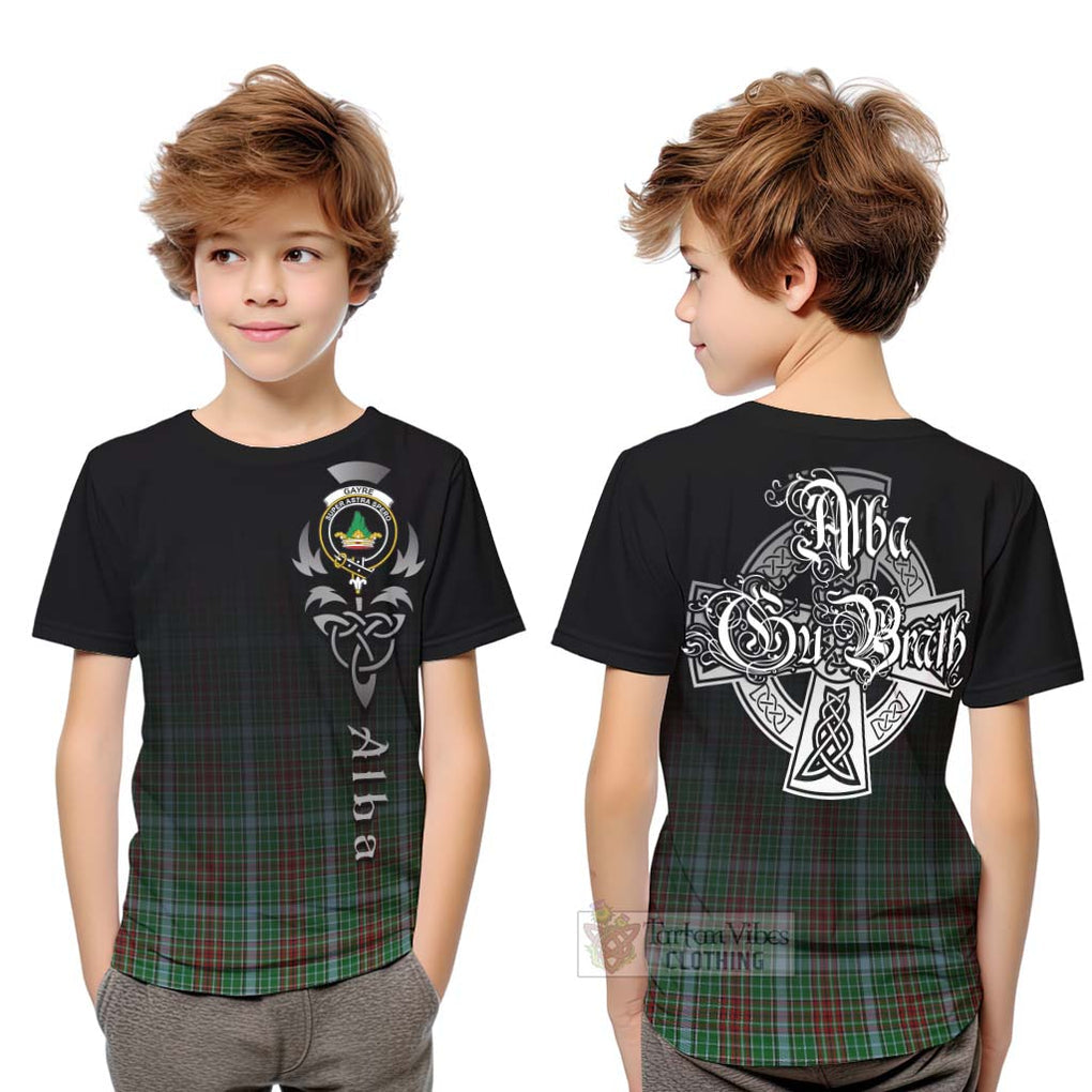 Tartan Vibes Clothing Gayre Tartan Kid T-Shirt Featuring Alba Gu Brath Family Crest Celtic Inspired