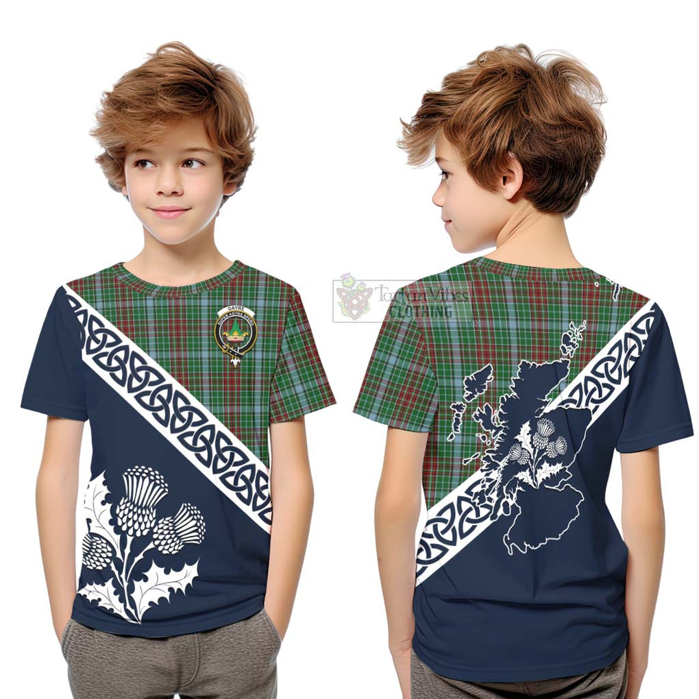 Tartan Vibes Clothing Gayre Tartan Kid T-Shirt Featuring Thistle and Scotland Map