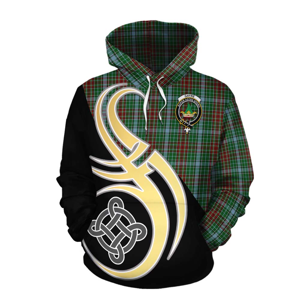 Tartan Vibes Clothing Gayre Tartan Cotton Hoodie with Family Crest and Celtic Symbol Style