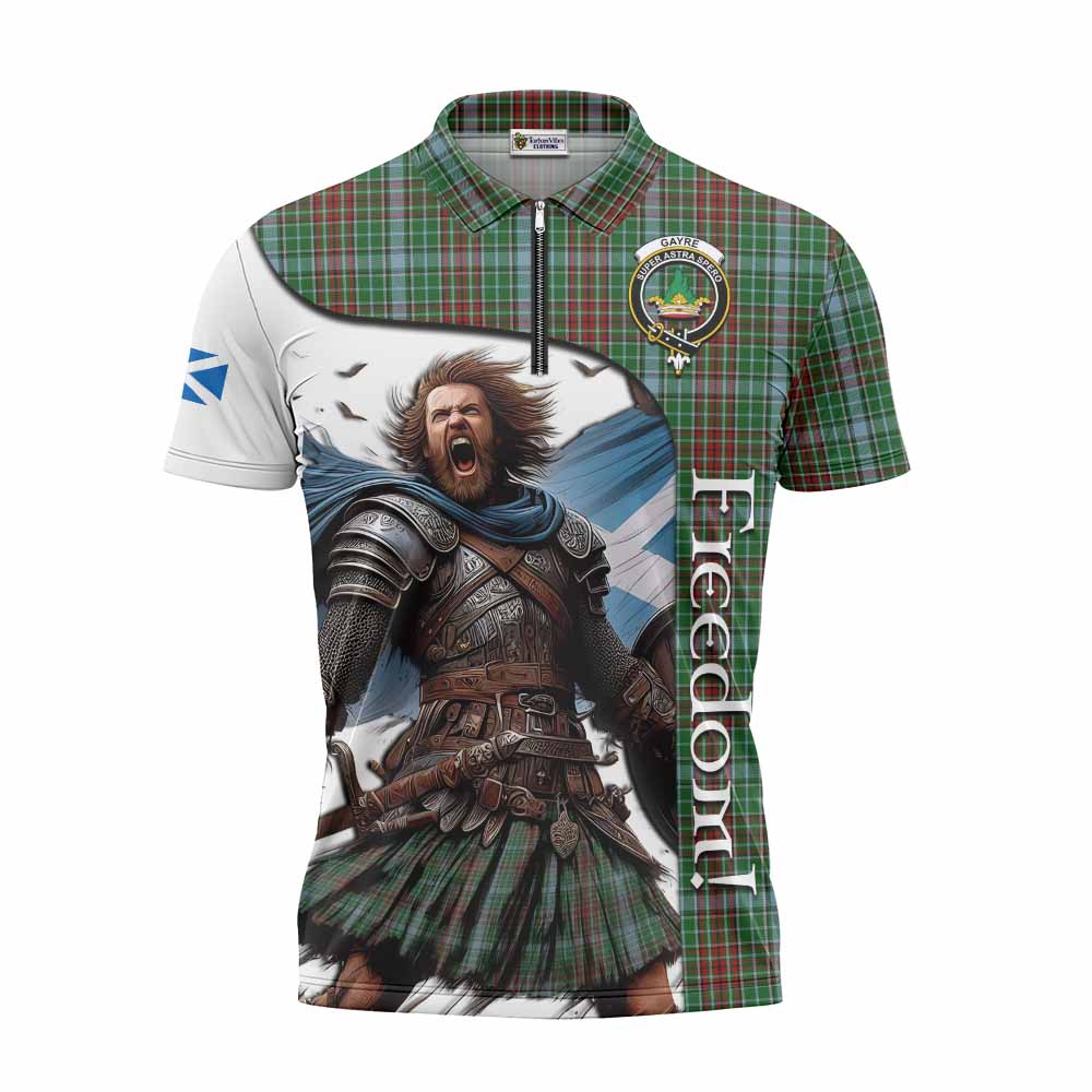 Tartan Vibes Clothing Gayre Crest Tartan Zipper Polo Shirt Inspired by the Freedom of Scottish Warrior