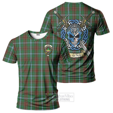 Gayre Tartan T-Shirt with Family Crest Celtic Skull Style