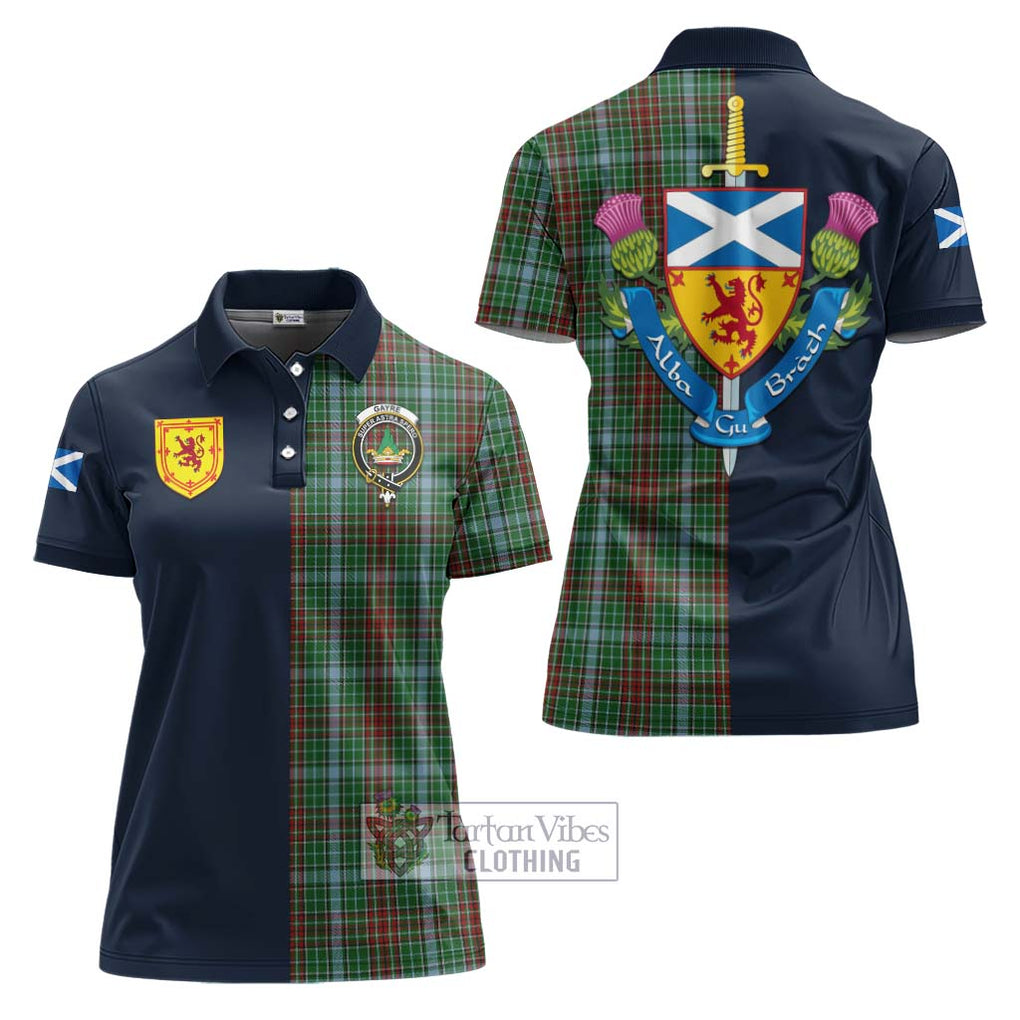 Tartan Vibes Clothing Gayre Tartan Women's Polo Shirt with Scottish Lion Royal Arm Half Style