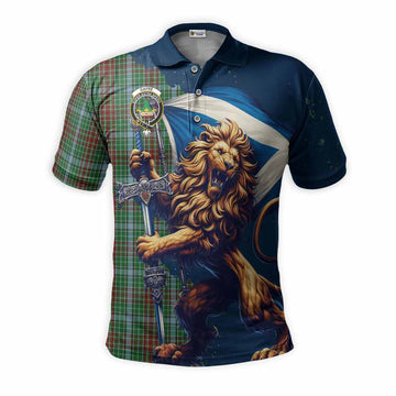 Gayre Tartan Family Crest Men's Polo Shirt with Scottish Majestic Lion