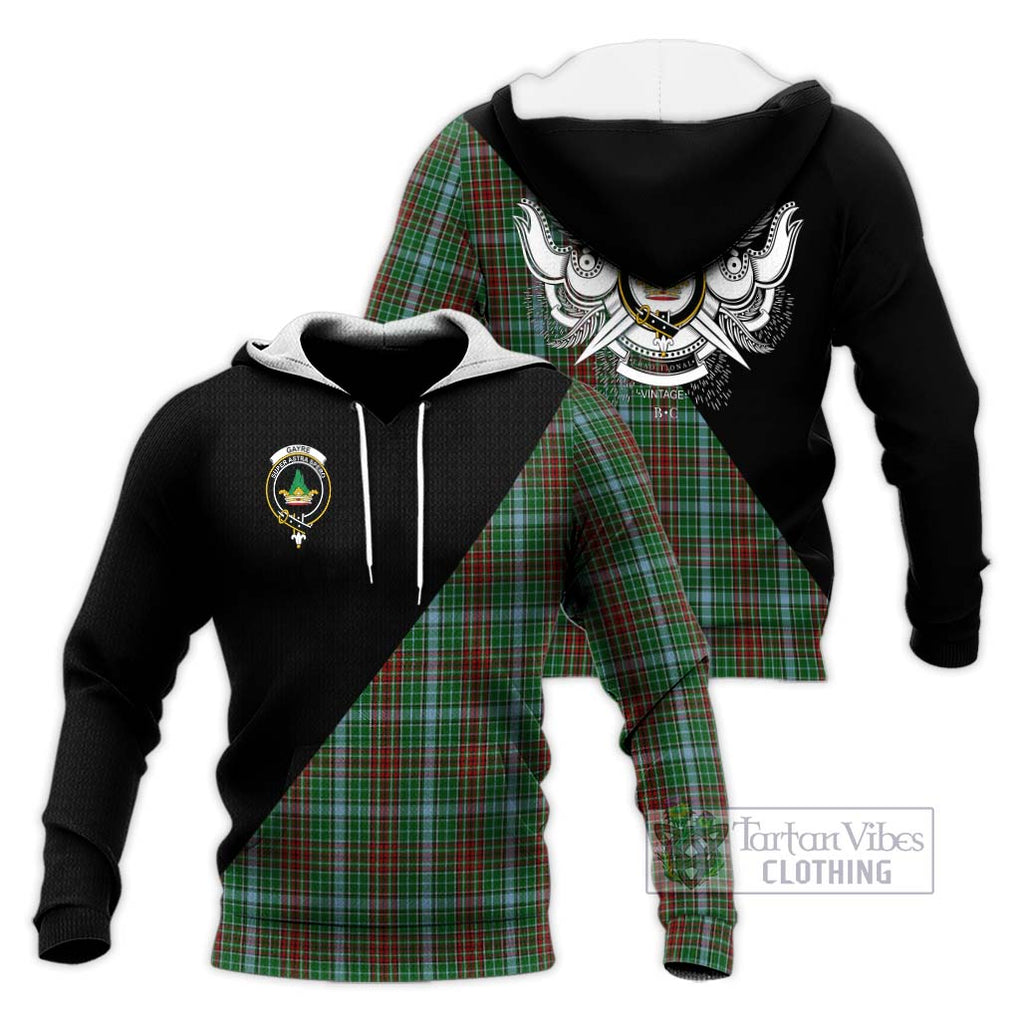 Gayre Tartan Knitted Hoodie with Family Crest and Military Logo Style Unisex Knitted Pullover Hoodie - Tartanvibesclothing Shop