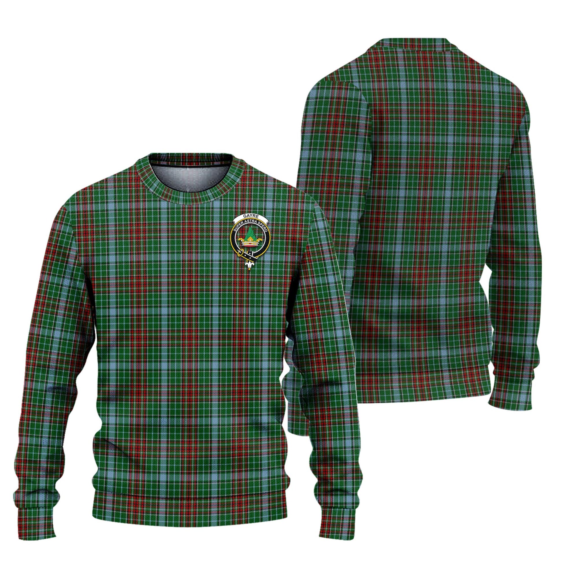 Gayre Tartan Knitted Sweater with Family Crest Unisex - Tartanvibesclothing