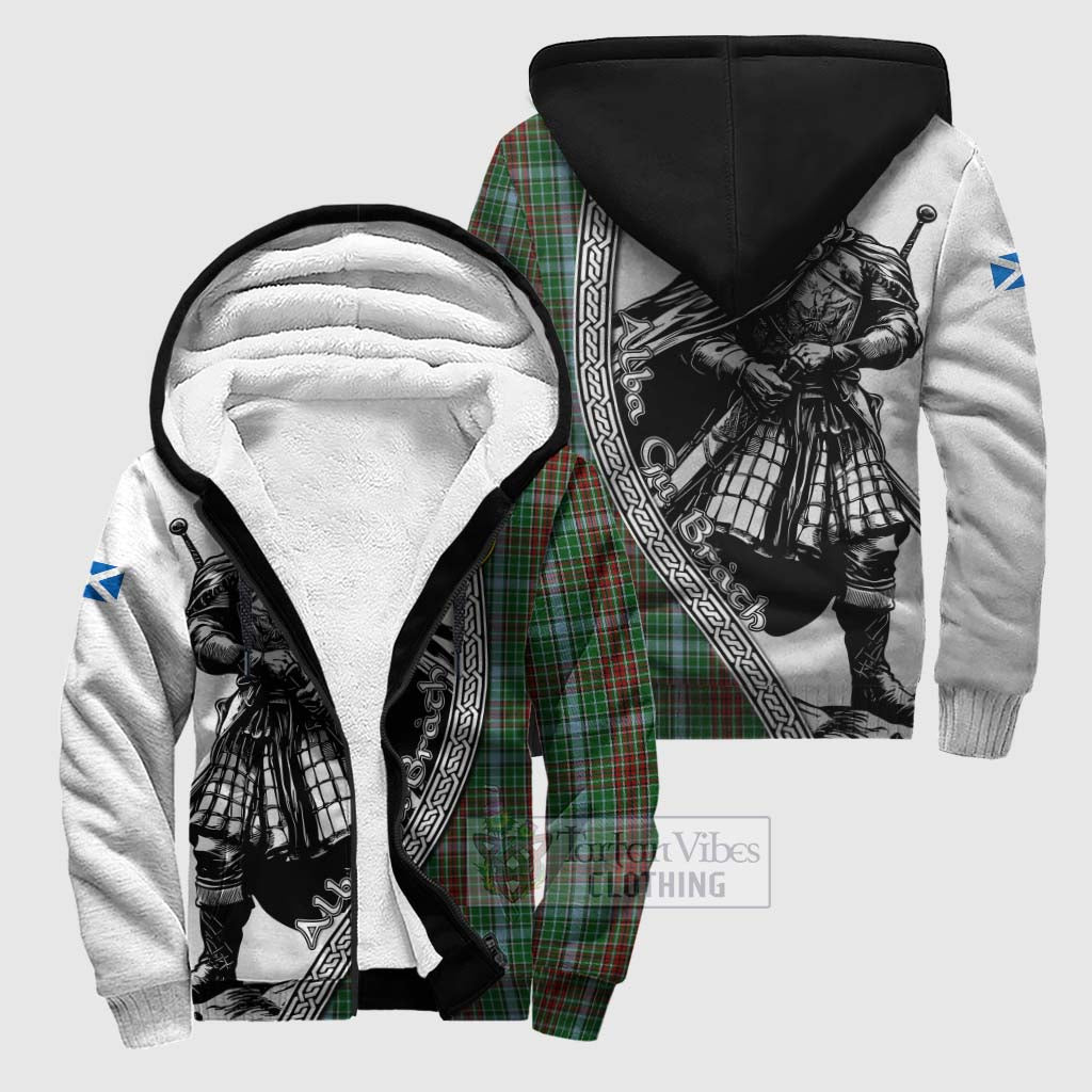 Tartan Vibes Clothing Gayre Tartan Clan Crest Sherpa Hoodie with Highlander Warrior Celtic Style