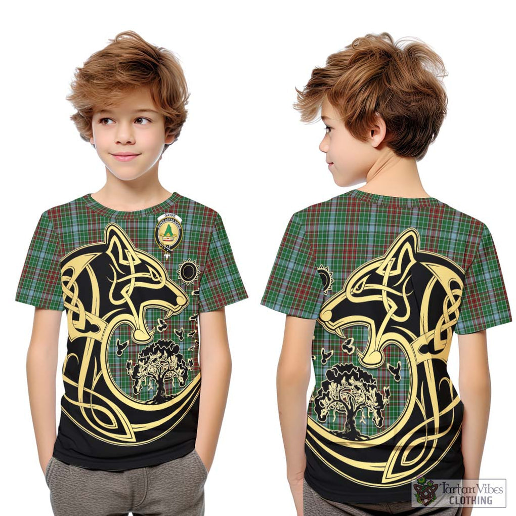 Gayre Tartan Kid T-Shirt with Family Crest Celtic Wolf Style Youth XL Size14 - Tartan Vibes Clothing