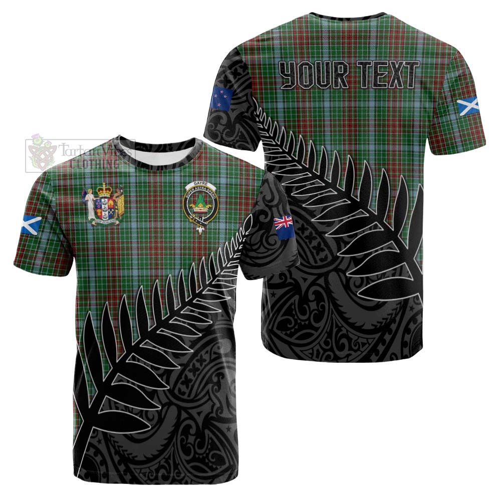 Tartan Vibes Clothing Gayre Crest Tartan Cotton T-shirt with New Zealand Silver Fern Half Style