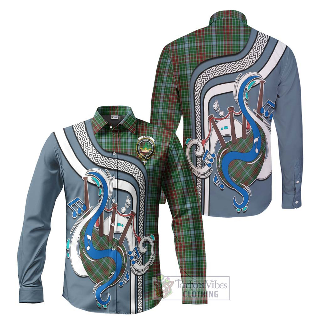 Gayre Tartan Long Sleeve Button Shirt with Epic Bagpipe Style Men's Shirt S - Tartanvibesclothing Shop