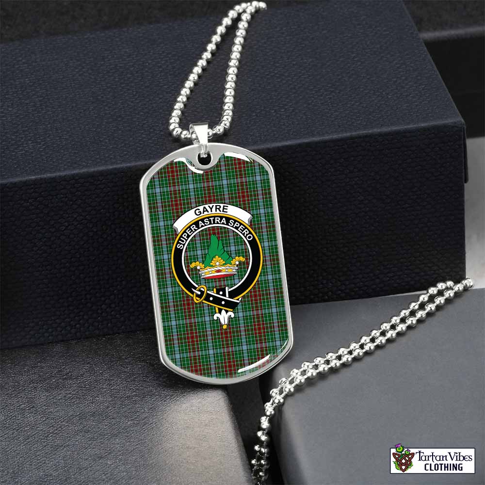 Tartan Vibes Clothing Gayre Tartan Dog Tag Necklace with Family Crest