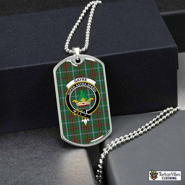 Gayre Tartan Dog Tag Necklace with Family Crest