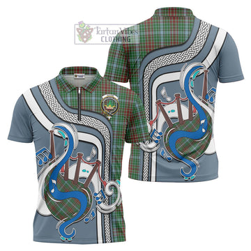 Gayre Tartan Zipper Polo Shirt with Epic Bagpipe Style