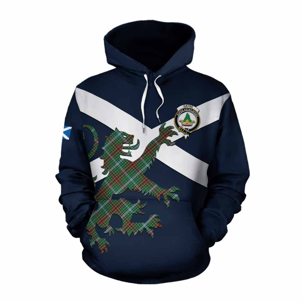 Tartan Vibes Clothing Gayre Tartan Lion Rampant Cotton Hoodie Proudly Display Your Heritage with Alba Gu Brath and Clan Name