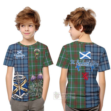 Gayre Tartan Kid T-Shirt Happy St. Andrew's Day Half Tartan Style