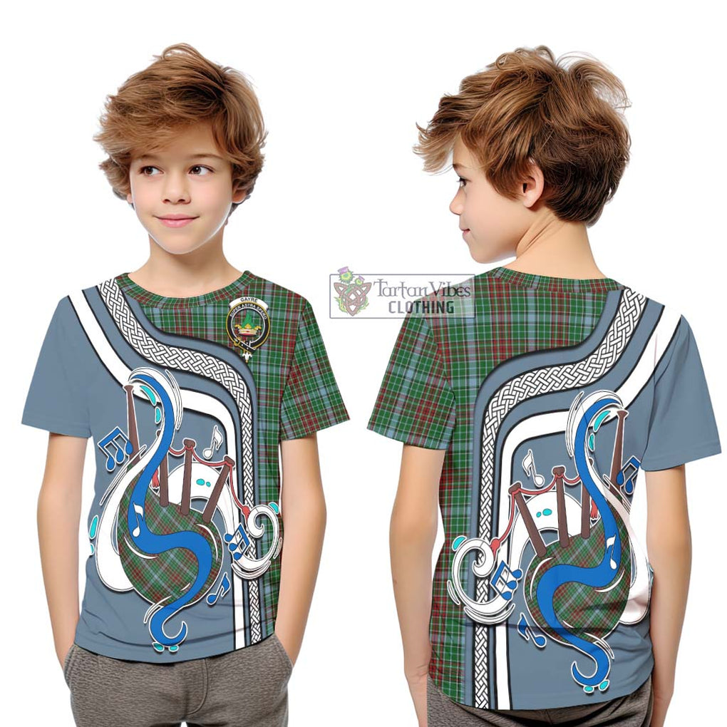 Tartan Vibes Clothing Gayre Tartan Kid T-Shirt with Epic Bagpipe Style