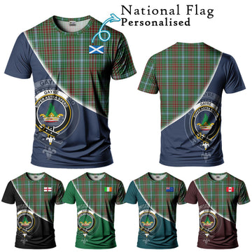 Gayre Tartan T-Shirt with Personalised National Flag and Family Crest Half Style