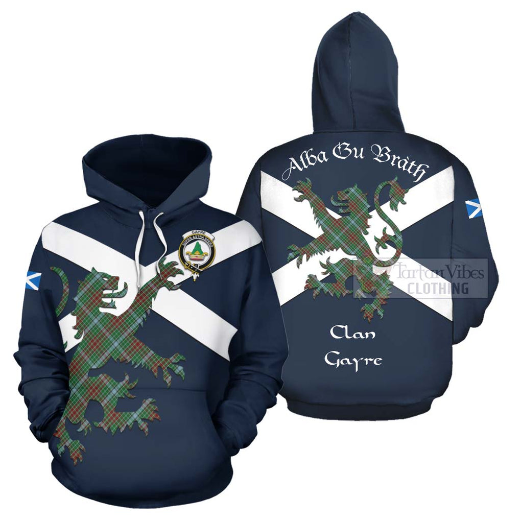 Tartan Vibes Clothing Gayre Tartan Lion Rampant Hoodie – Proudly Display Your Heritage with Alba Gu Brath and Clan Name