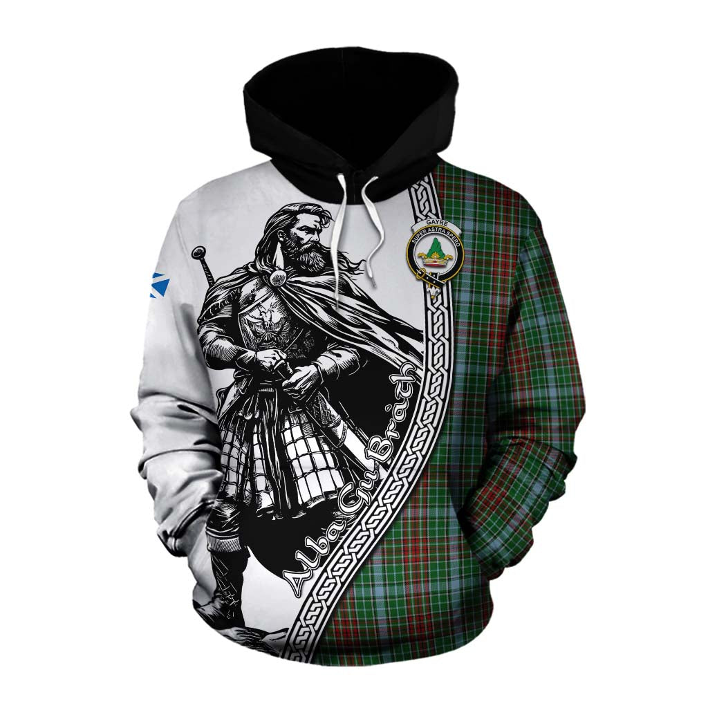 Tartan Vibes Clothing Gayre Tartan Clan Crest Cotton Hoodie with Highlander Warrior Celtic Style