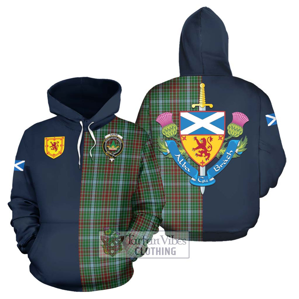 Tartan Vibes Clothing Gayre Tartan Hoodie with Scottish Lion Royal Arm Half Style