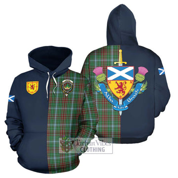 Gayre Tartan Hoodie Alba with Scottish Lion Royal Arm Half Style