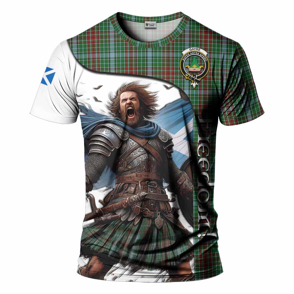 Gayre Crest Tartan T-Shirt Inspired by the Freedom of Scottish Warrior