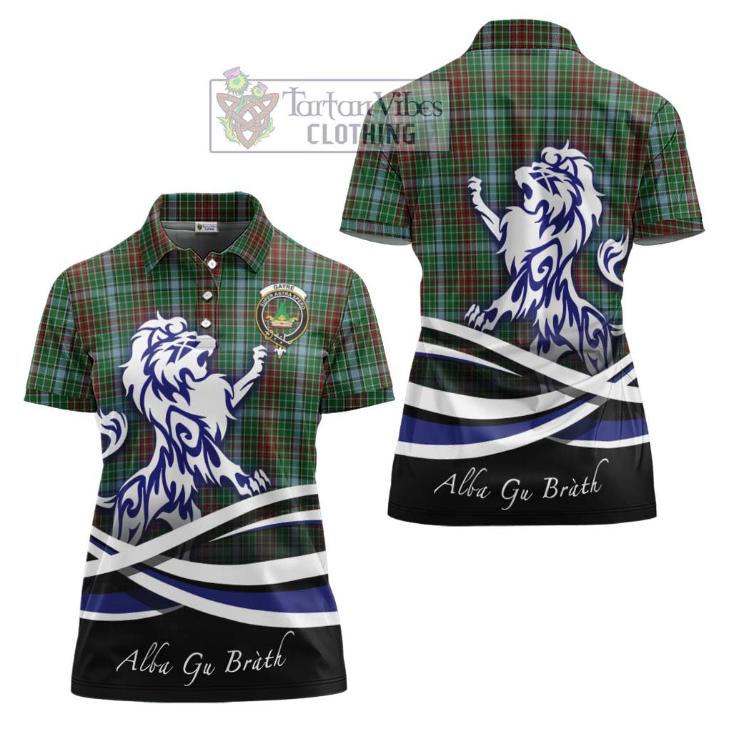 Gayre Tartan Women's Polo Shirt with Alba Gu Brath Regal Lion Emblem Women - Tartanvibesclothing Shop